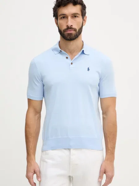 Polo Ralph Lauren pulover cu mânecă scurtă pentru bărbați din albastru