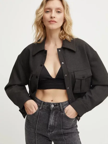 Яке Answear Lab преходен модел сиво