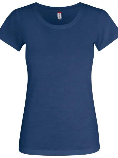 Clique Slub-T – Dopasowany T-shirt z bawełny slub – blue melange niebieska