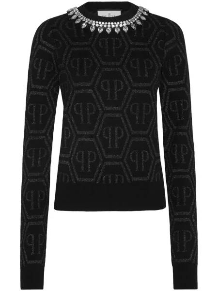 Pulover Philipp Plein de cristal negru
