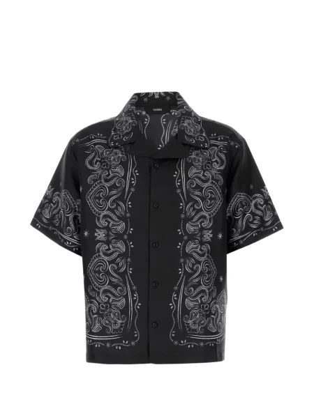 Cămașă Amiri de mătase cu imagine cu model paisley negru