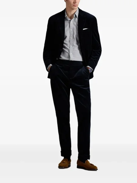 Dlouhá pruhovaná s límcem kšiltovka Polo Ralph Lauren modrá