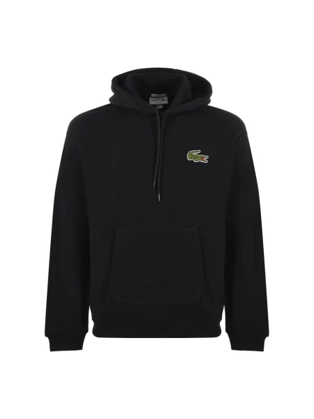 Bluza Lacoste z logo polarowa czarna