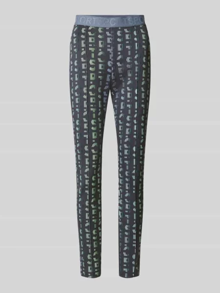 Spodnie o kroju slim fit z detalem z logo Marc Cain niebieskie