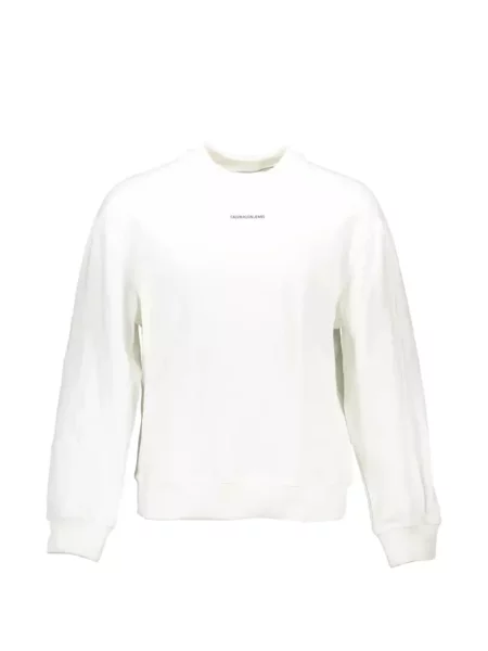 Kerek nyakú melegítő felső Calvin Klein Jeans nyomtatás fehér