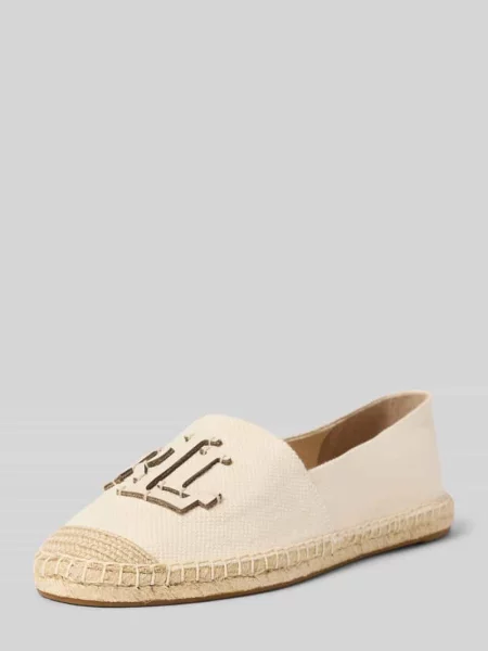 Espadryle z aplikacją z logo model CAMERYN' Lauren Ralph Lauren białe