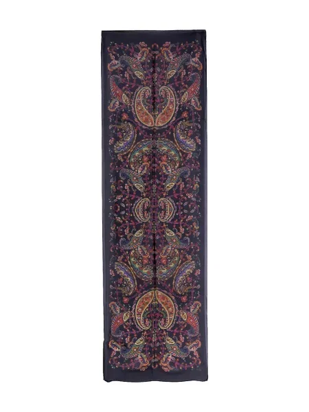 Fular Etro cu imagine cu model paisley albastru