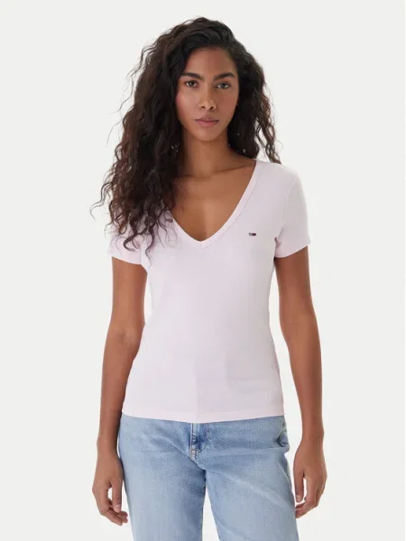 Тениска Tommy Jeans розово