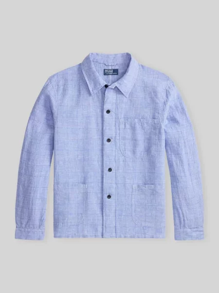 Koszula casualowa o kroju relaxed fit z czystego lnu z naszywanymi Polo Ralph Lauren