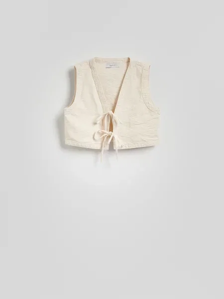 Reserved Джинсова жилетка нюдовий 