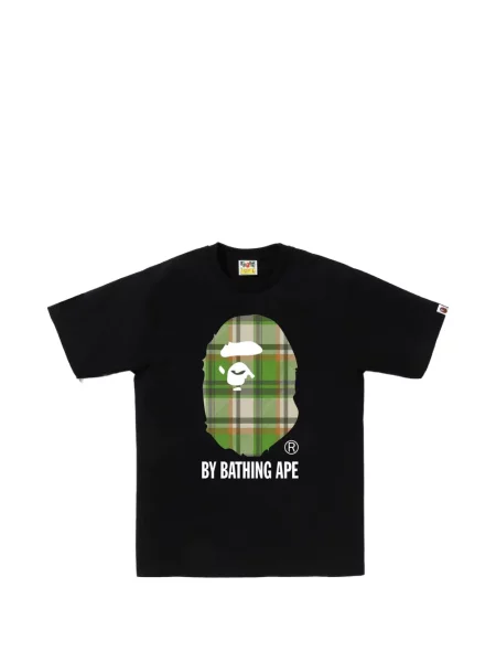 Tricou A Bathing Ape® în carouri cu imagine negru