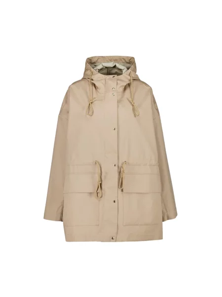 Parka Moncler z kapturem beżowa