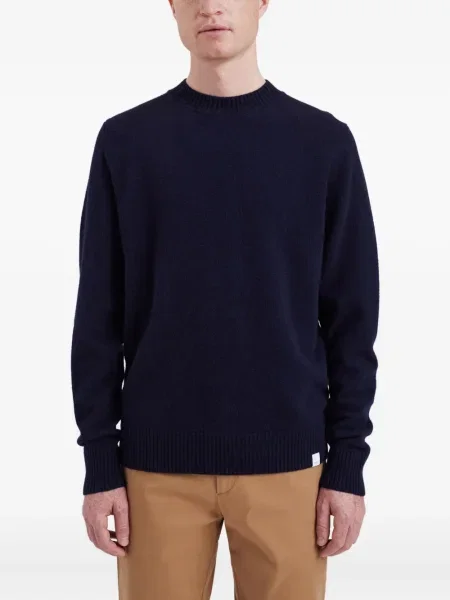 Pulover Norse Projects cu decolteu rotund albastru