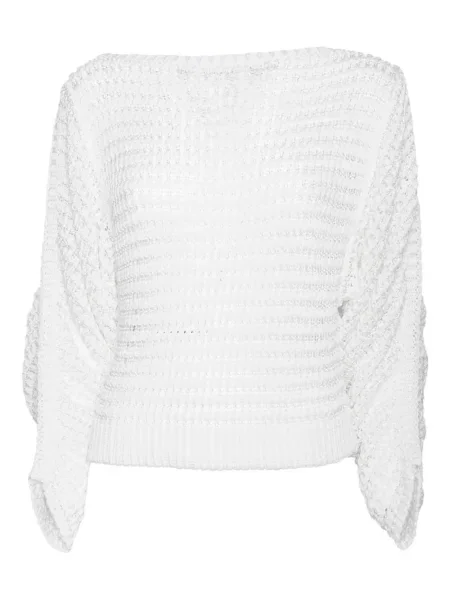 Pulover Alberta Ferretti drapat alb