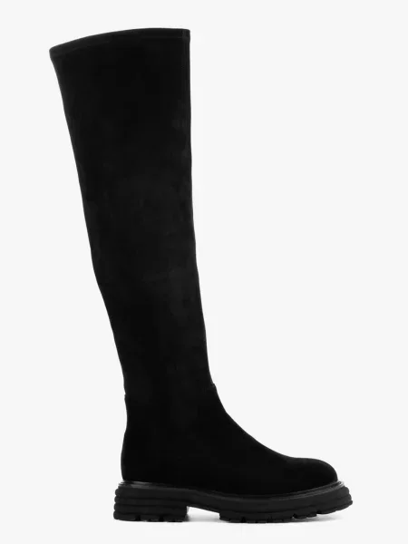 Ботфорти LeBERDES замша/текстиль чорний