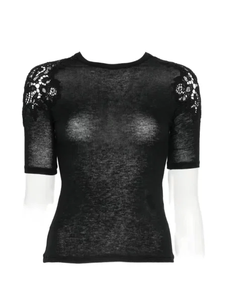 Scurt tricou Ermanno Scervino din dantelă negru