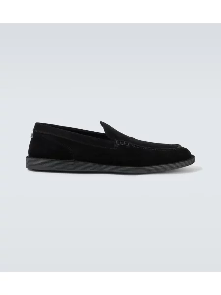 Pantofi loafer Dolce&gabbana din piele de căprioară negru