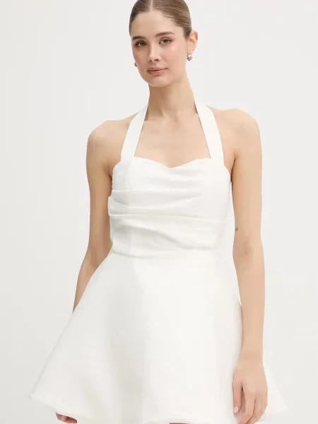 Bardot rochie de vară de in bej