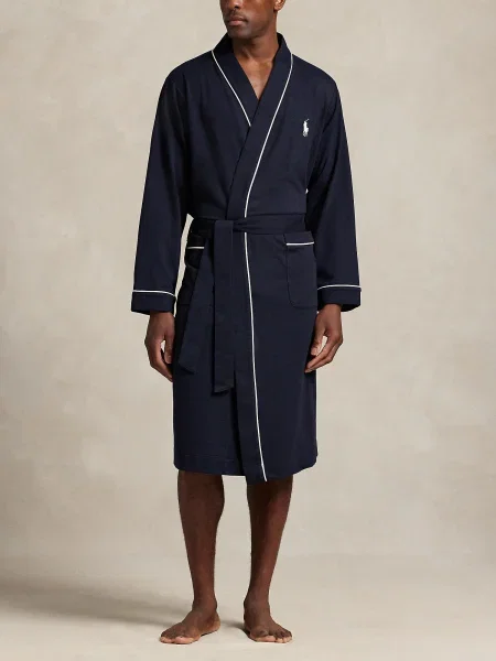 Polo Ralph Lauren Halat de baie lung bleumarin alb