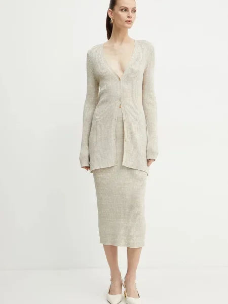 Спідниця BOSS midi олівець бежевий