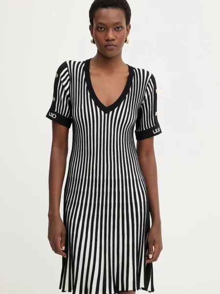 Liu Jo Rochie tricotat Maglia negru alb