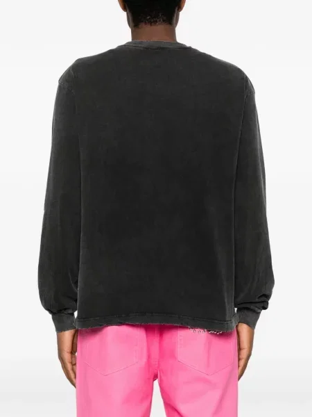 Lung tricou Dagger cu imagine negru
