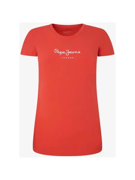 Koszulka Pepe Jeans New Virginia Slim krótki rękaw pomarańczowoczerwona XS pomarańczowa
