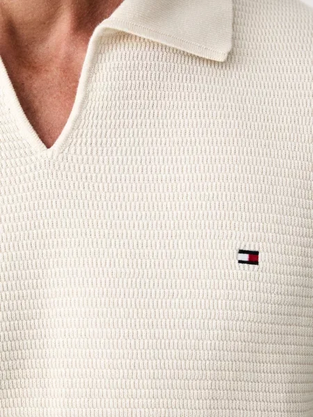Tommy Hilfiger тениска с яка мъжка от бежово