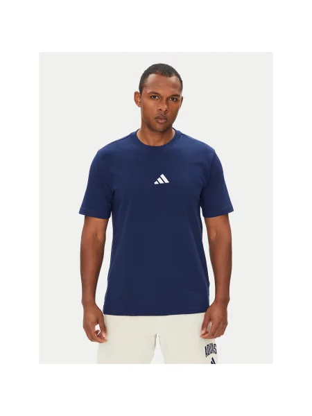 Adidas Marškinėliai Essentials Small Logo Tamsiai Regular Fit mėlyna