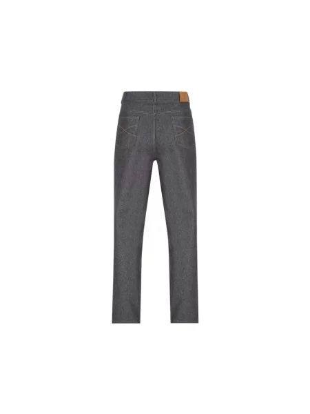 Jeansy straight leg Brunello Cucinelli szare