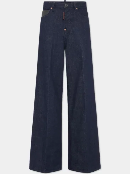 Szerokie jeansy Dsquared2 niebieskie