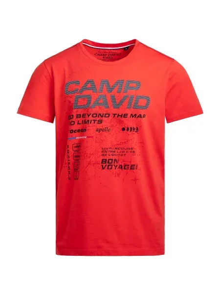 CAMP DAVID Póló French Coast I piros / fekete fehér