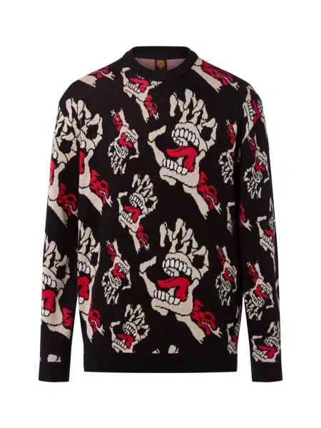 Santa Cruz Sweter Bone Hands Mężczyźni wzorzysty S czarny