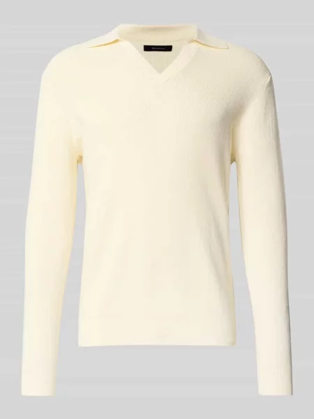 Sweter z dzianiny z prążkowanymi wykończeniami model ‘kollo’ Matinique biały