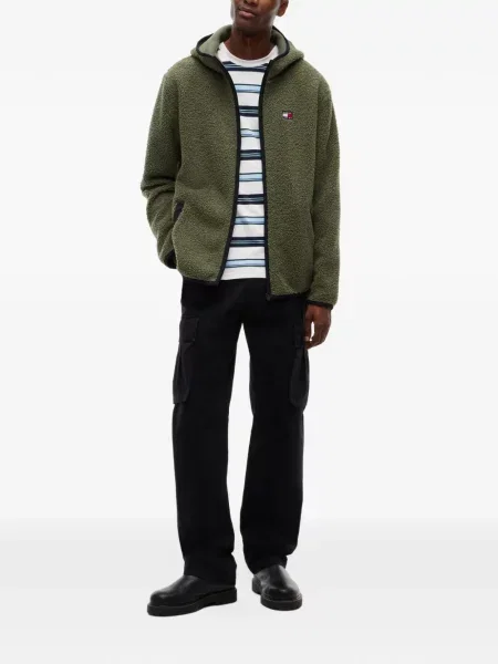 Geacă Tommy Hilfiger cu glugă cu autograf verde