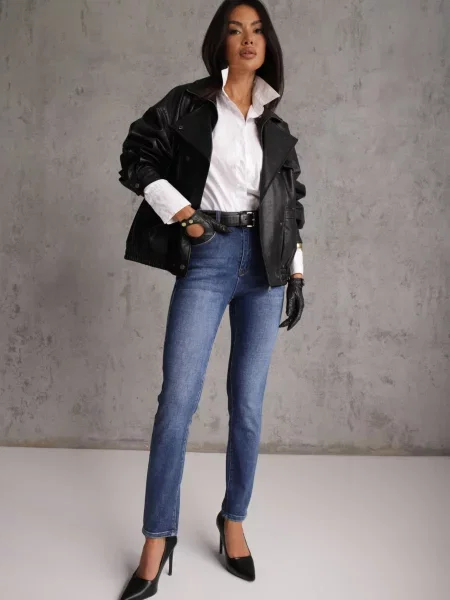 Blugi modelatori din Skinny/Slim cu efect Push-Up Orifia Albaștri albastru