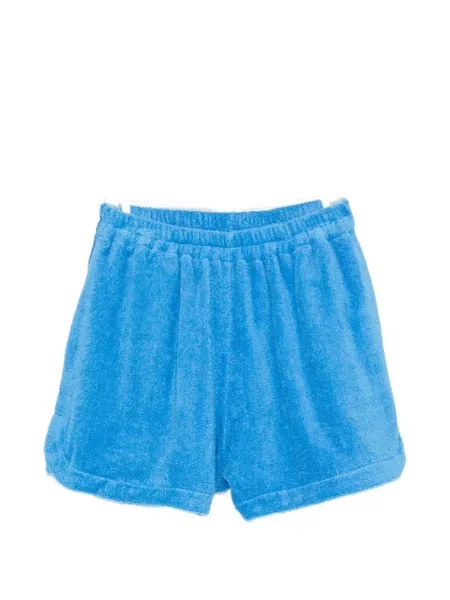 Pantaloni scurți Terry Puesto cu dungi din material terry albastru