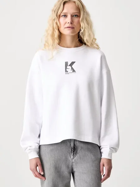 Karl Lagerfeld Jeans hanorac pentru femei din alb