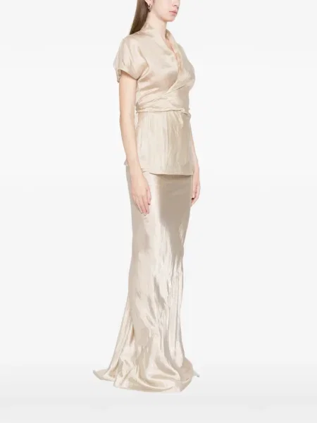 Talia bluzka Rick Owens z dekoltem w serek wiązana