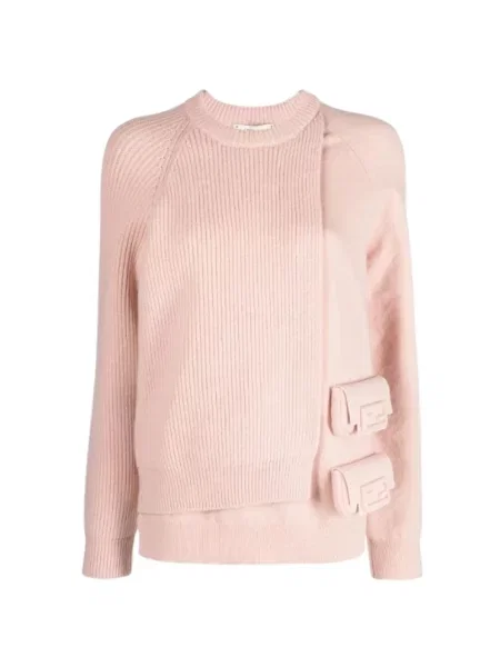 Sweter Fendi wełniany różowy