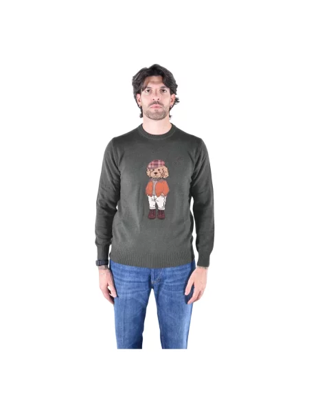 Sweter Mc2 Saint Barth wełniany zielony