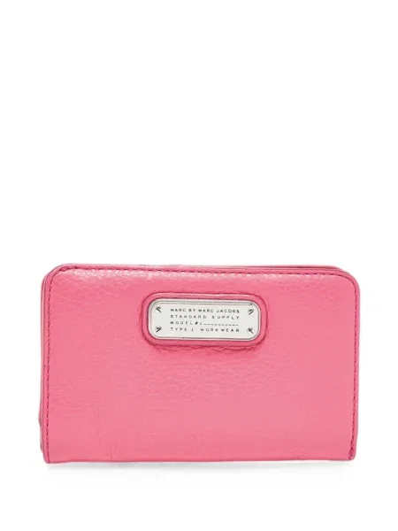 Portofel Marc By Marc Jacobs din piele cu autograf roz