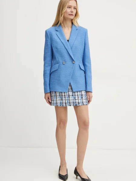 Спідниця з домішкою вовни BOSS mini розкльошена синій