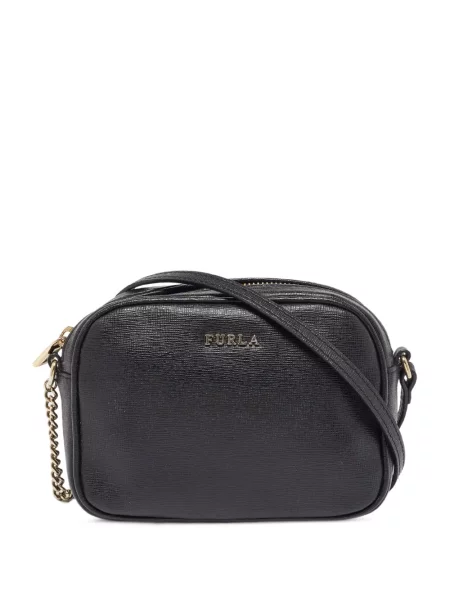 Bőr body Furla fekete