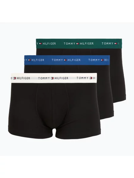 Boxeri pentru bărbați Tommy Hilfiger Trunk WB 3 pack nb//opu blu/orna green/ivory silk verde