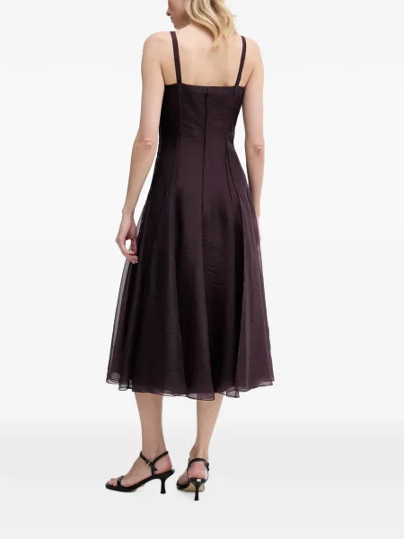 Rochie midi Sisley evazată maro