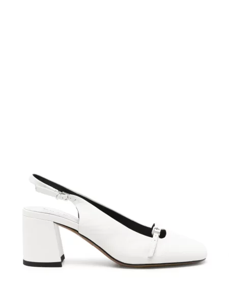 Pantofi cu toc Sergio Moretti Firenze cu cataramă slingback alb