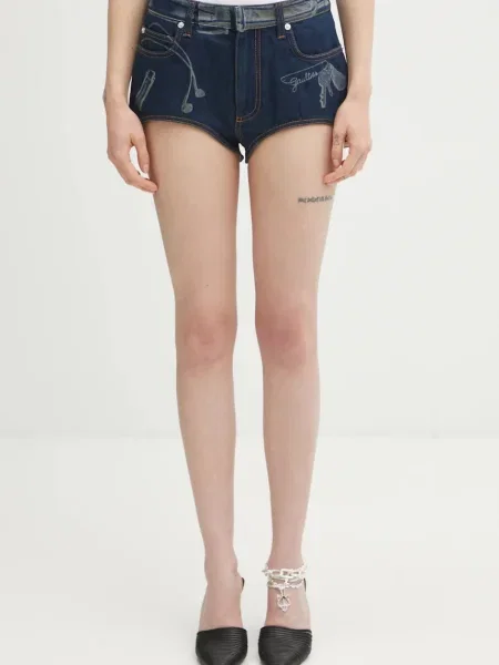 Jean Paul GAULTIER pantaloni scurți jeans Trompe L'oeil Print