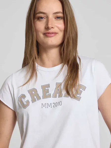 T-shirt z nadrukiem z logo model ‘Celli’ Mos Mosh biała
