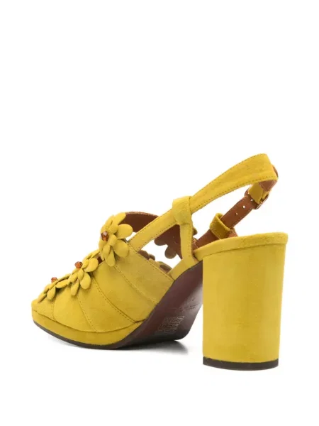 Sandale Chie Mihara din piele cu model floral galben